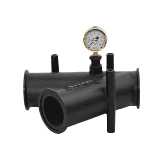 M200YG45 Banjo 2" 45 deg. Y Flange Coupling with 3/4" Gauge Port