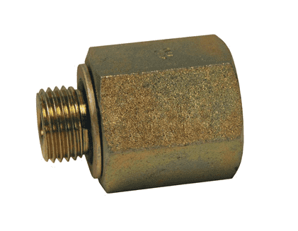 M7455-4-14 Dixon Zinc Plated Steel 1/4"-18 Female NPTF Pipe x M14X1.5 Male Metric Parallel Thread