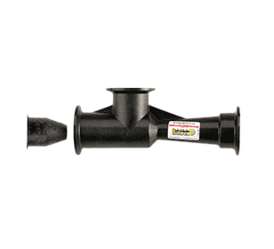 MHV220A Banjo Polypropylene Inductor - 2" Full Port Manifold Inductor - Pressure at Pump: 50 PSI - Volume Draw: 49 GPM - Opening Size: 9/16"