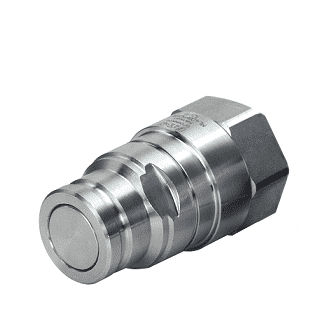 ML2DBP25F Eaton MLDB Series Flat Face/Dry Break Male Plug - 1/4-18 Female NPT Quick Disconnect Coupling - FKM - Stainless Steel