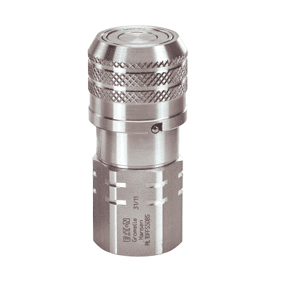 ML25FFS125 Eaton MLFF Series ISO 16028 Flat Face/Dry Break Female Socket 1 1/4-11.5 Female NPT NBR+AU Quick Disconnect Coupling Stainless Steel