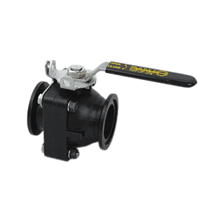 MVS220HSFP Banjo Polypropylene 2" Manifold "Stubby" Valve with Stainless Steel Ball, Stem, & Handle - Full Port - 2" Flange x 2" Flange - Opening Thru Ball: 2" - 100 PSI