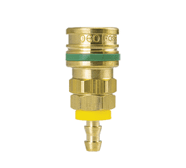 BLO-1713 ZSi-Foster Quick Disconnect O60 Series 1/4" Standard Socket - 3/8" ID - Push-On Hose Stem - Ball Lock, Brass