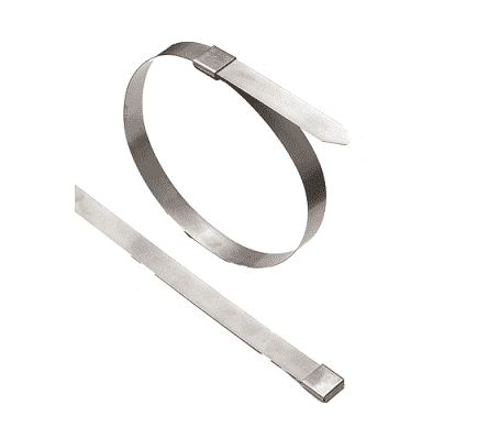 O16S99 by BAND-It | BAND-FAST® Open End with Center Punch Clip | 5/8" Width | 0.020" Thickness | 31" Length | Stainless Steel | 50/Box