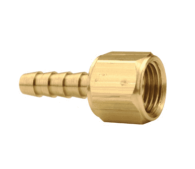 1520306K (OA59) Dixon Valve Brass Oxygen Right-Hand Thread Coupling - 3/16" Hose Size - 3/8"-24 UNF Thread - 7/16" Hex