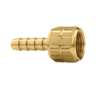 1540306K (OA69) Dixon Valve Brass Acetylene Left-Hand Thread Coupling - 3/16" Hose Size - 3/8"-24 UNF Thread - 7/16" Hex