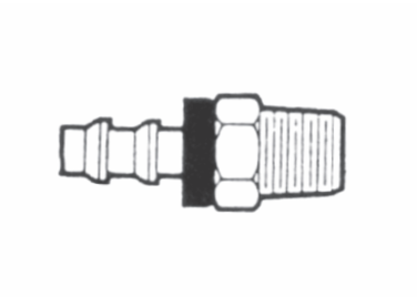 P604 by Couplamatic | Push On Fitting | Brass | NPTF | Male Solid | 3/8" Hose ID | 1/2" Pipe Size