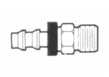 P408 by Couplamatic | Push On Fitting | Brass | Inverted Flare | Male Swivel | 1/4" Hose ID | 1/2-20 Thread Size