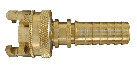 PHLB12 Dixon Brass Dual Lock Quick-Acting Coupling - Hose End Barb with Locking Sleeve - 3/4" Hose Shank Size
