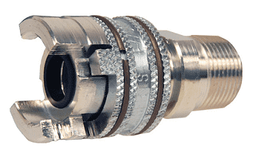 PML6 Dixon Plated Steel Dual Lock Quick-Acting Coupling - Male Pipe Thread with Locking Sleeve - 3/8" NPT Thread Size