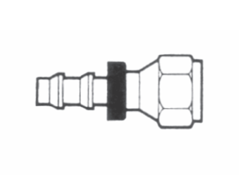 PS814 by Couplamatic | Push On Fitting | Brass | SAE 45° | Female Swivel | 1/2" Hose ID | 7/8-14 Thread Size