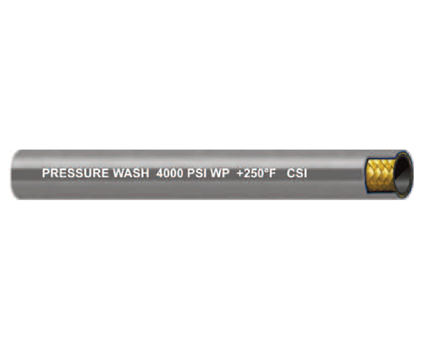 3/8" PW4000GRY Couplamatic One Wire Import Pressure Wash Hose - Thin Cover - Grey - 3/8" ID - 600ft