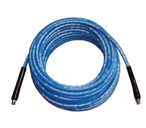 PW6650BLU Couplamatic Import Pressure Wash Hose Assembly - Thin Cover - 3/8" ID - 3/8" NPTF x 3/8" NPTF Swivel - 6000 PSI - Blue - 50ft
