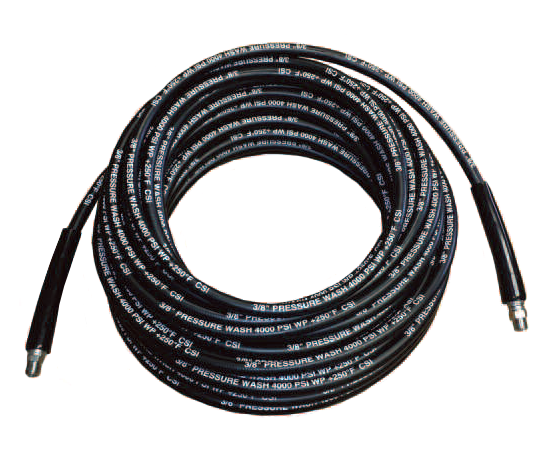 PW4450 Couplamatic Import Pressure Wash Hose Assembly - Thin Cover - 1/4" ID - 1/4" NPTF x 1/4" NPTF Swivel - 4000 PSI - Black - 50ft