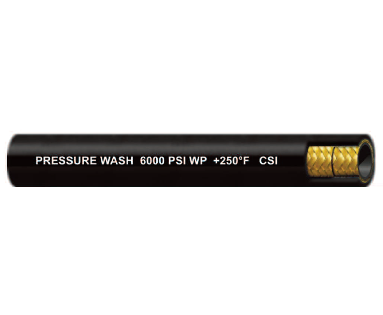 3/8" PW6000 Couplamatic Two Wire Import Pressure Wash Hose -Thin Cover - Black - 3/8" ID - 600ft