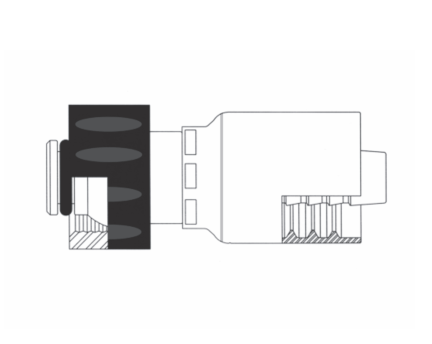 PWM22-4x6 Couplamatic Grip Crimp Pressure Wash Coupling - M22x1.5 - Female Swivel - 1/4" Hose ID - M22x1.5 Thread Size