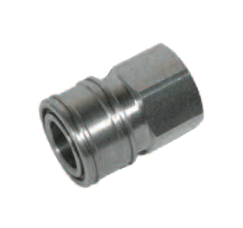 QC-PWSS06-F-04N-F by Couplamatic | Hydralic Quick Coupler | PWSS Series Stainless Steel Pressure Wash Coupler | 1/4" Body Size | 1/4-18 (Female) NPT Thread Size | Female