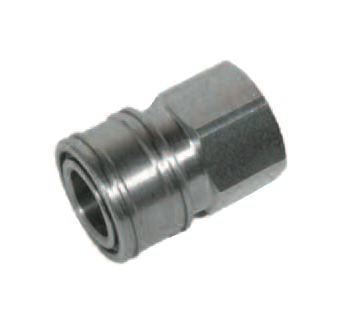 QC-PWSS06-M-04N-F by Couplamatic | Hydralic Quick Coupler | PWSS Series Stainless Steel Pressure Wash Coupler | 1/4" Body Size | 1/4-18 (Female) NPT Thread Size | Male