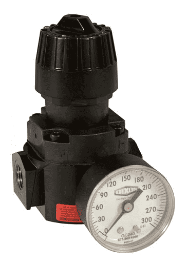 R16-04RHG Dixon Wilkerson 1/2" High Pressure Compact Regulator with Gauge - 88.0 SCFM