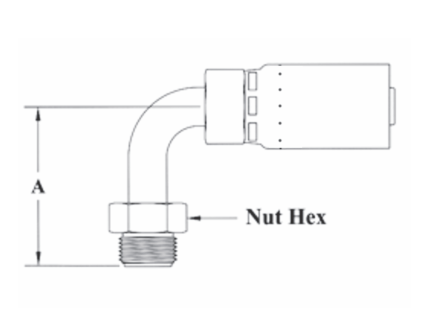 R520-6x6 Couplamatic R5 Series Coupling - Inverted Male - 90° Bend - 5/16" Hose ID - 5/8x18 Thread Size