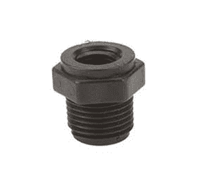 RB075-050 Banjo Polypropylene Pipe Reducing Bushing - 3/4" Male NPT x 1/2" Female NPT - 150 PSI (Pack of 10)