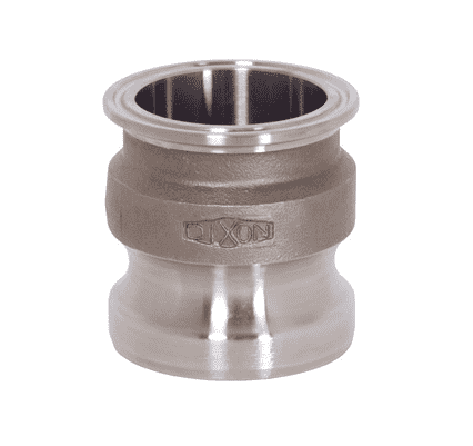 RE300SE Dixon 316 Stainless Steel Sanitary Transition Fitting - 3" Cam and Groove Adapter x Clamp End