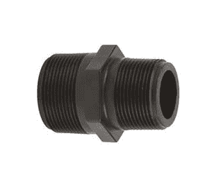 RN150-125 Banjo Polypropylene Reducing Nipple - 1-1/2" Male NPT x 1-1/4" Male NPT - 150 PSI (Pack of 10)