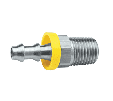 RPN32 Dixon 303 Stainless Steel 1/4" Male NPTF x 3/8" ID Push-on Hose Barb Fitting - National Pipe Tapered - Dryseal