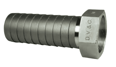 RSDR25 Dixon 2" Super King Long Shank NPSM Female Coupling - 316 Stainless Shank with Stainless Hex Nut - 5" Shank Length