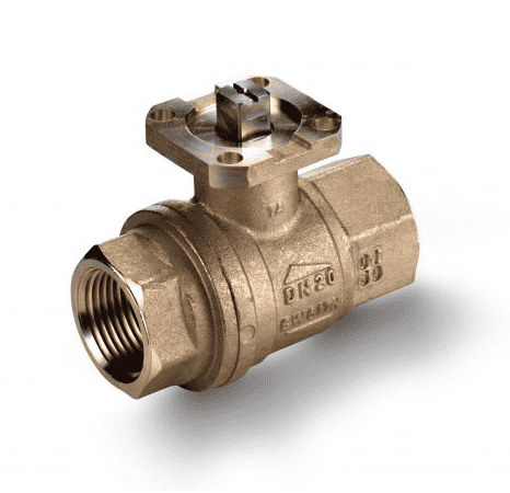 S64F39 by RuB Inc. | Ball Valve For Actuation | 1" Female NPT x 1" Female NPT | with Stainless Steel Trim | Brass | Pack of 18