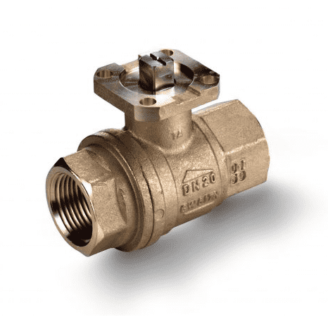 S64H39 by RuB Inc. | Ball Valve For Actuation | 1-1/2" Female NPT x 1-1/2" Female NPT | with Stainless Steel Trim | Brass | Pack of 6