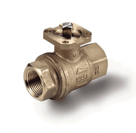 S64F41 RuB Inc. Ball Valve For Actuation - Brass - 1" Female NPT x 1" Female NPT - with Brass Trim (Pack of 20)