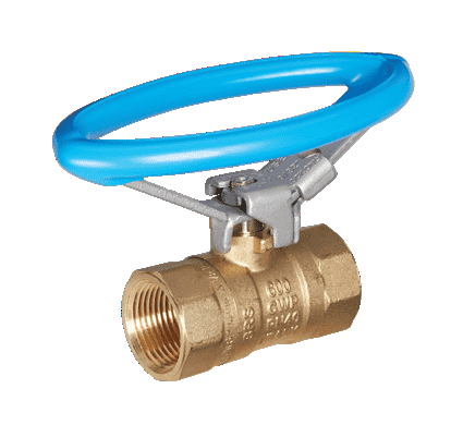 S71H43 by RuB Inc. | Standard Port 2-Way Ball Valve | 1-1/2" Female NPT x 1-1/2" Female NPT | with Oval Handle | Brass | Pack of 8