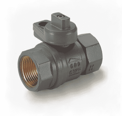 S80F41G by RuB Inc. | Gas Service Ball Valve | Gas Meter Cock | 1" Female NPT x 1" Female NPT | with Grey Painted Body | Brass | Pack of 8