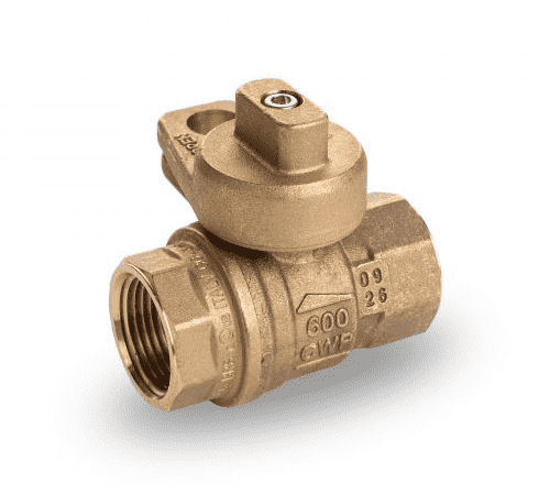 S80E41 RuB Inc. Gas Service Ball Valve - Gas Meter Cock - Brass - 3/4" Female NPT x 3/4" Female NPT with Unplated Body (Pack of 12)