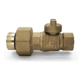 S80E43 by RuB Inc. | Gas Service Ball Valve | Union Dielectric Gas Meter Cock | 3/4" Female NPT x 3/4" Female NPT | Brass | Pack of 8