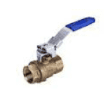 S92BB8 by RuB Inc. | Full Port 2-Way Ball Valve | 1/4" Female NPT x 1/4" Female NPT | with Stainless Steel Ball and Stem | with Blue Lockable Handle | Brass | Pack of 12