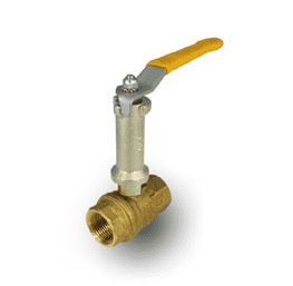 S95B41E by RuB Inc. | Full Port 2-Way Ball Valve | 1/4" Female NPT x 1/4" Female NPT | with Stem Extension | Brass | Pack of 8