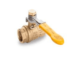 S95H41MR by RuB Inc. | Full Port 2-Way Ball Valve | 1-1/2" Female NPT x 1-1/2" Female NPT Deadman | with Yellow Steel Handle | Brass | Pack of 5