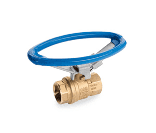 S95G43 by RuB Inc. | Full Port 2-Way Ball Valve | 1-1/4" Female NPT x 1-1/4" Female NPT | with Oval Lockable Handle | Brass | Pack of 8