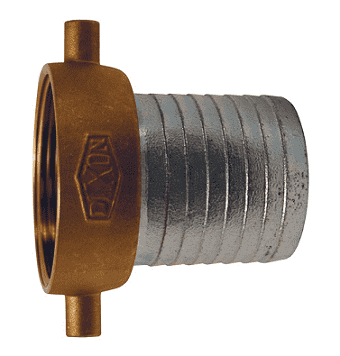 SB22N Dixon 1-1/2" King Short Shank Suction Female Coupling with NST (NH) Thread (Plated Iron Shanks with Brass Nut)