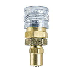 SB7-3W ZSi-Foster Quick Disconnect 1-Way Manual Socket - 1/4" ID x 5/8 OD" - For Water, Brass/SS, Buna-N Seal - Reusable Hose Clamp