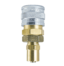 SB7-4 ZSi-Foster Quick Disconnect 1-Way Manual Socket - 1/4" ID x 5/8" OD - Brass/Steel - Reusable Hose Clamp