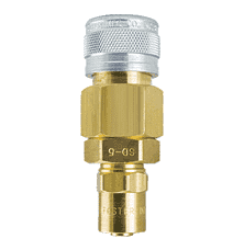 BLSP15-5 ZSi-Foster 1-Way Quick Disconnect Socket - 1/2" ID x 7/8" OD - Ball Lock, Brass/Steel - Reusable Hose Clamp