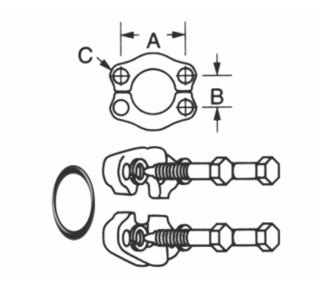 SFK62-16 Couplamatic GW Series Coupling - Code 62 Split Flange Kits - 1" Flange Size - Complete Kit