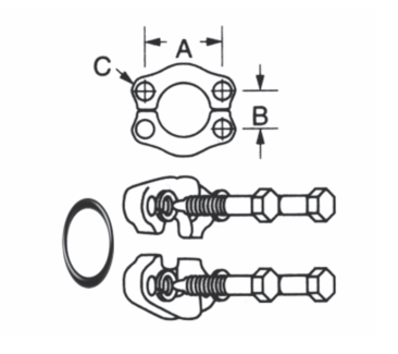 SFK62-12 Couplamatic GW Series Coupling - Code 62 Split Flange Kits - 3/4" Flange Size - Complete Kit