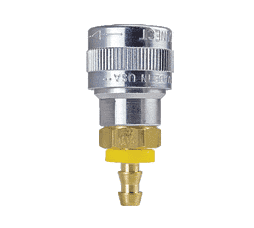 SHD1713 ZSi-Foster Quick Disconnect SHD3 Series 1/4" Automatic Socket - 3/8" ID - Push-On Hose Stem - Aluminum/Steel/Brass