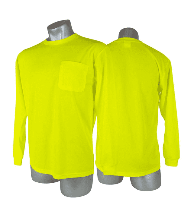 SHL0014 Malta Dynamics High Visibility Yellow Safety Long Sleeve Shirt - XL
