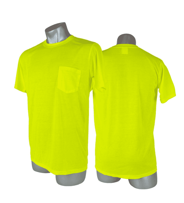 SHS0013 Malta Dynamics High Visibility Yellow Safety Short Sleeve Shirt - L