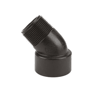 SL300-45 Banjo Polypropylene 45 deg. Pipe Street Elbow - 3" Female NPT x 3" Male NPT - 150 PSI
